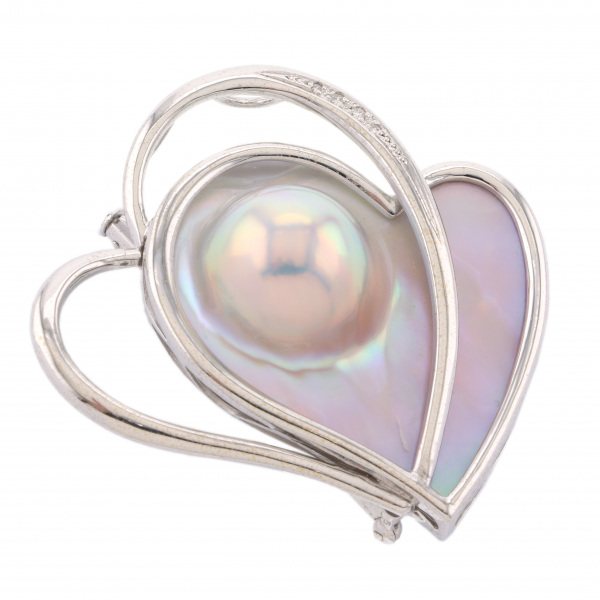 yukizakiselect pearl ユキザキセレクトジュエリー パール ホワイトゴールド マベパール ブローチ 