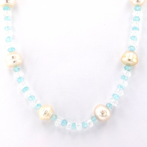 yukizakiselect pearl ユキザキセレクトジュエリー パール シルバー パール ブルートパーズ ネックレス 