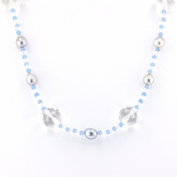 yukizakiselect pearl ユキザキセレクトジュエリー パール シルバー パール ブルーアゲート ネックレス 