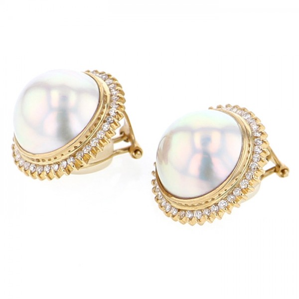 yukizakiselect pearl ユキザキセレクトジュエリー パール イエローゴールド マベパール イヤリング 