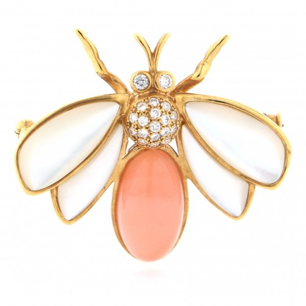 yukizakiselect ProperOther ユキザキセレクトジュエリー OTHER K18YG サンゴ ブローチ 