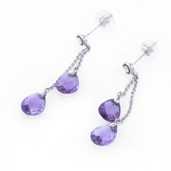Yukizaki Select ProperOther Yukizaki Select Jewelry OTHER White Gold Amethyst Earrings 