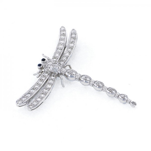 yukizakiselect ProperOther ユキザキセレクトジュエリー OTHER ホワイトゴールド ダイヤモンド ブローチ 蜻蛉(トンボ) 