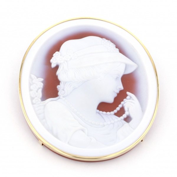 yukizakiselect ProperOther ユキザキセレクトジュエリー OTHER イエローゴールド オニキス カメオブローチ 