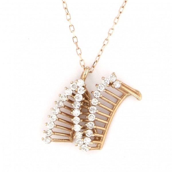 yukizakiselect ProperOther ユキザキセレクトジュエリー OTHER ピンクゴールド ダイヤモンド ネックレス イニシャル「N」 