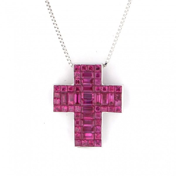 yukizakiselect ProperOther ユキザキセレクトジュエリー OTHER K18WG ルビー クロス ネックレス 