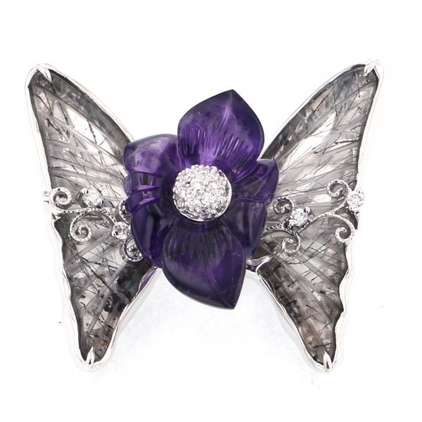 yukizakiselect ProperOther ユキザキセレクトジュエリー OTHER ホワイトゴールド アメシスト ブローチ 