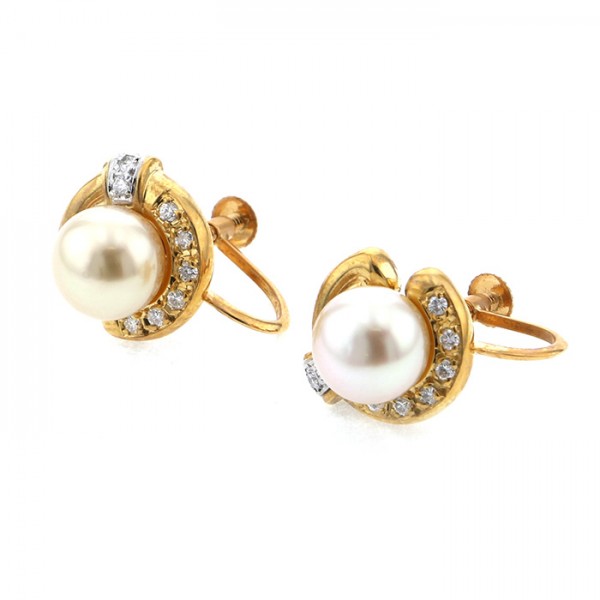 yukizakiselect pearl ユキザキセレクトジュエリー パール イエローゴールド ナンヨウパール イヤリング 