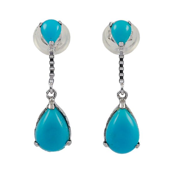K18ホワイトゴールド トルコ石 ダイヤモンド ピアス ゆきざき ユキザキセレクトジュエリー(YUKIZAKI SELECT JEWELRY) 高級