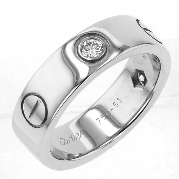 cartier other Cartier White Gold Love ring Half diamond #51 
