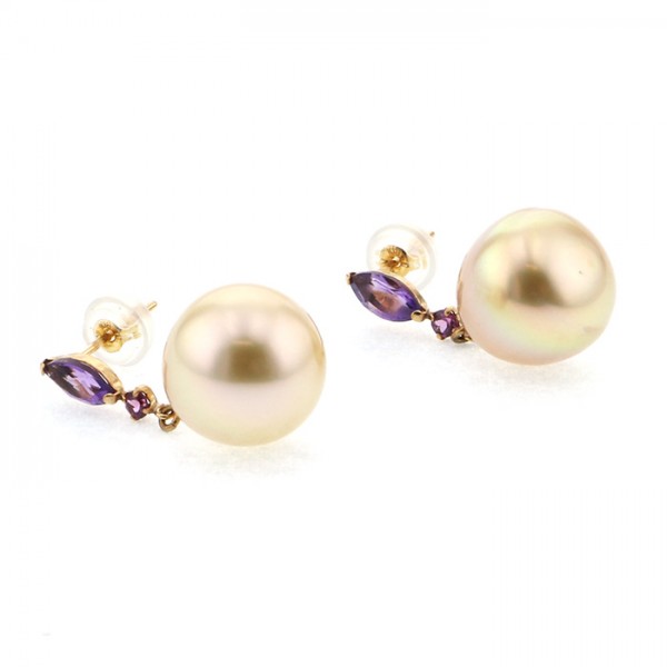 yukizakiselect pearl ユキザキセレクトジュエリー パール イエローゴールド パール ピアス 