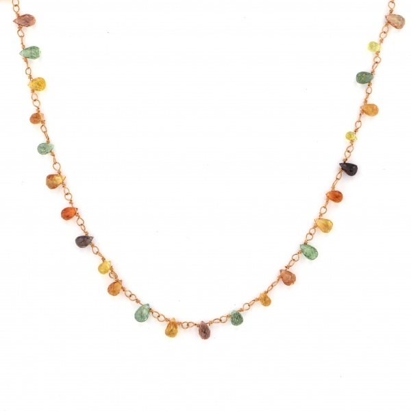 yukizakiselect ProperOther ユキザキセレクトジュエリー OTHER ピンクゴールド カラーサファイア ネックレス 