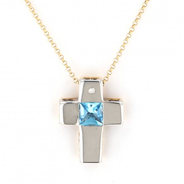 yukizakiselect crossstandard ユキザキセレクトジュエリー クロス イエローゴールド/ホワイトゴールド ブロートパーズ ネックレス 