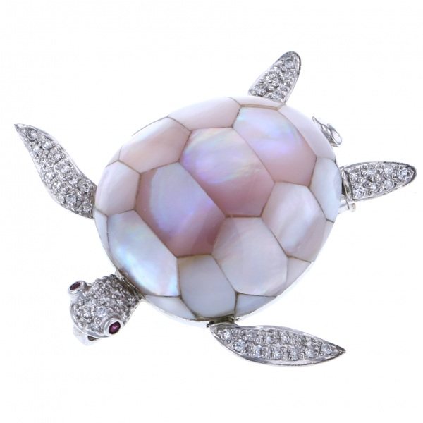 유키자키 ProperOther 유키자키 셀렉트 주얼리 OTHER 화이트 골드 쉘 브로치 거북이 