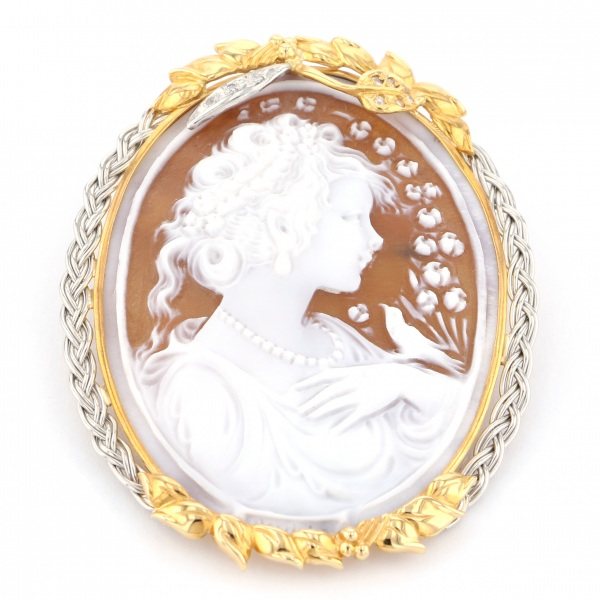 유키자키 ProperOther 유키자키 셀렉트 주얼리 OTHER 옐로우 골드 카메오 브로치 