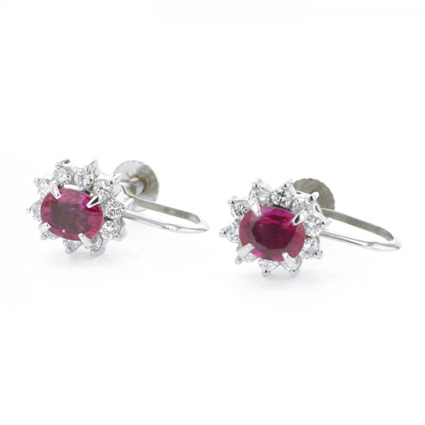 yukizakiselect 適當的其他 柚木﨑精選珠寶 其他 鉑金 紅寶石 耳環 