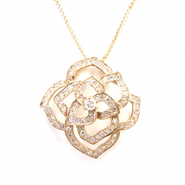 yukizakiselect ProperOther ユキザキセレクトジュエリー OTHER ピンクゴールド ダイヤモンド バラ ネックレス 