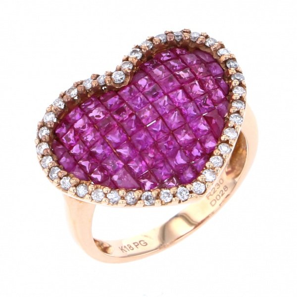 yukizakiselect 適當的其他 柚木﨑精選珠寶 其他 K18PG 紅寶石 心 