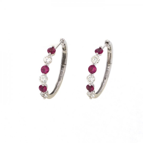 yukizakiselect ProperOther ユキザキセレクトジュエリー OTHER K18ホワイトゴールド ルビー ダイヤモンド ピアス 