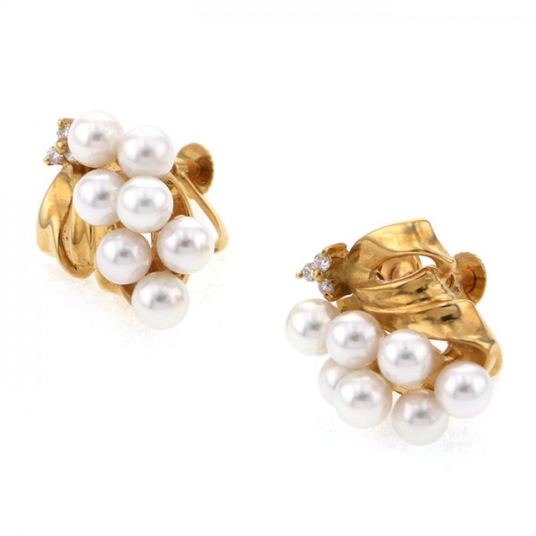 yukizakiselect pearl ユキザキセレクトジュエリー パール イエローゴールド パール イヤリング 