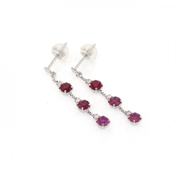 yukizakiselect ProperOther ユキザキセレクトジュエリー OTHER K18ホワイトゴールド ルビー ダイヤモンド ピアス 