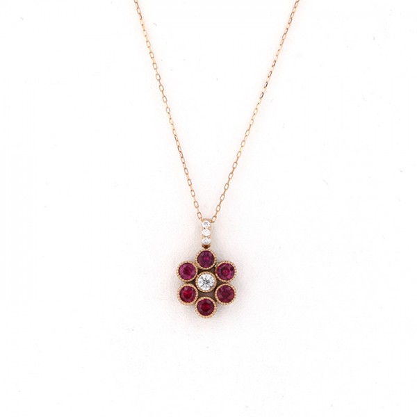 yukizakiselect ProperOther ユキザキセレクトジュエリー OTHER K18ピンクゴールド ルビー ダイヤモンド ネックレス 