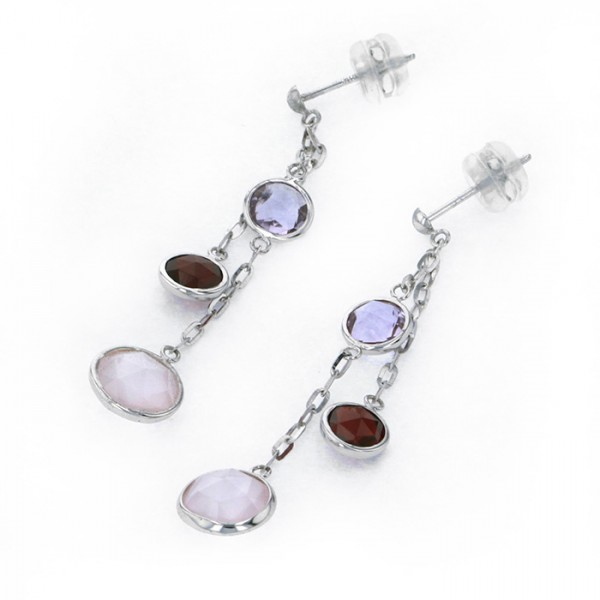 유키자키 ProperOther 유키자키 셀렉트 주얼리 OTHER 화이트 골드 쿼츠 / 가넷 / 자수정 귀걸이 