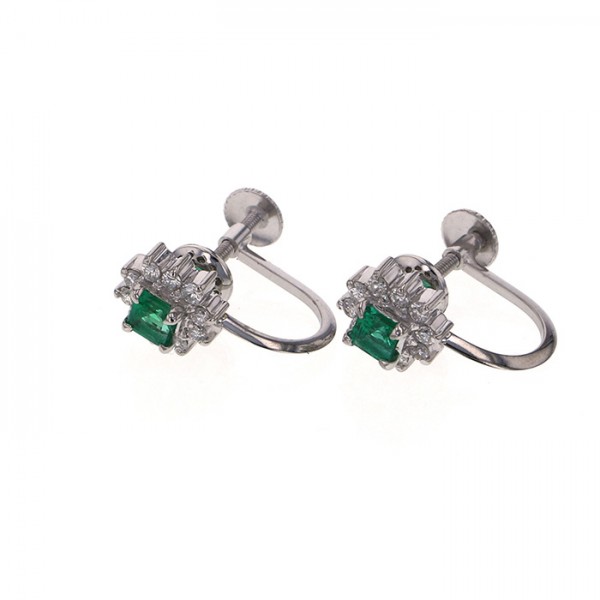 Yukizaki Select ProperOther Yukizaki Select Jewelry OTHER Pt900 Emerald diamond Earrings 