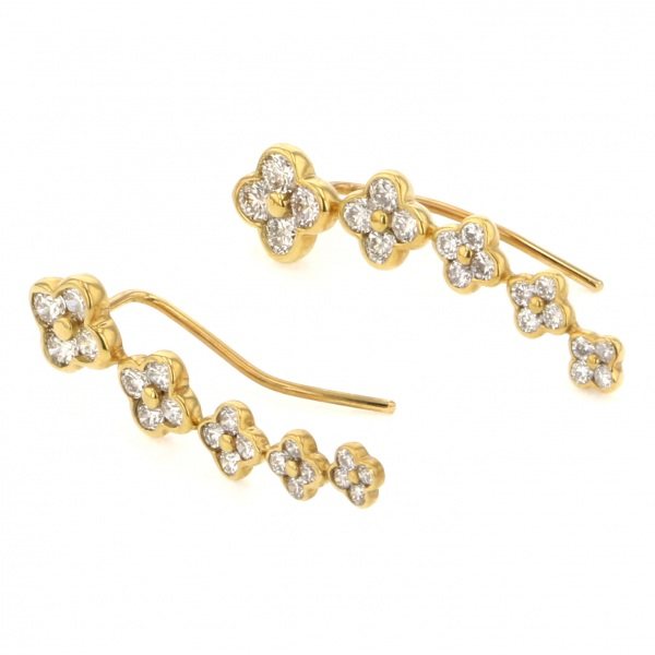 yukizakiselect ProperOther ユキザキセレクトジュエリー OTHER K18YG ダイヤモンド ピアス 花 