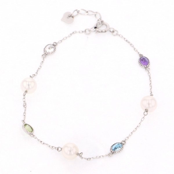 yukizakiselect 珍珠 柚木﨑精選珠寶 珍珠色 K10WG 珍珠色 手鍊 