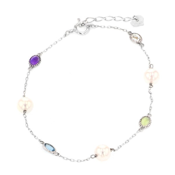 yukizakiselect 珍珠 柚木﨑精選珠寶 珍珠色 K10WG 珍珠色 手鍊 