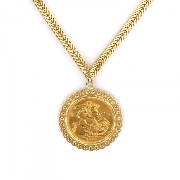 유키자키 ProperOther 유키자키 셀렉트 주얼리 OTHER 옐로우 골드 엘리자베스 코인 목걸이 