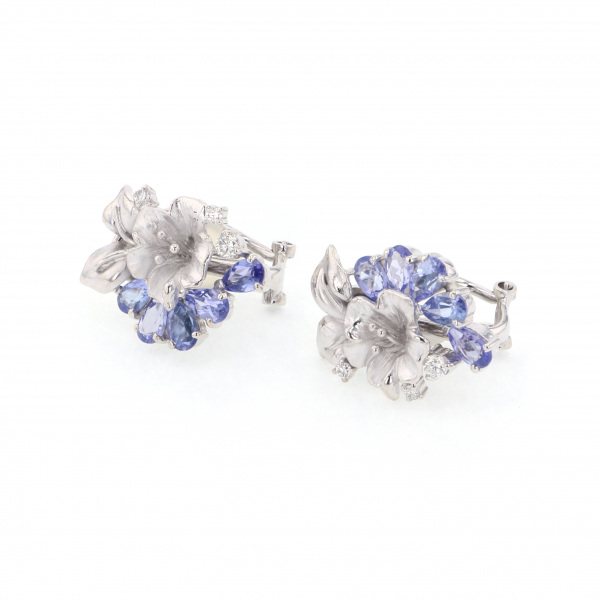 yukizakiselect ProperOther ユキザキセレクトジュエリー OTHER K18ホワイトゴールド タンザナイト ピアリング 