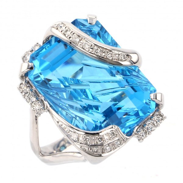 yukizakiselect ProperOther ユキザキセレクトジュエリー OTHER プラチナ ブルートパーズ ダイヤモンド リング 