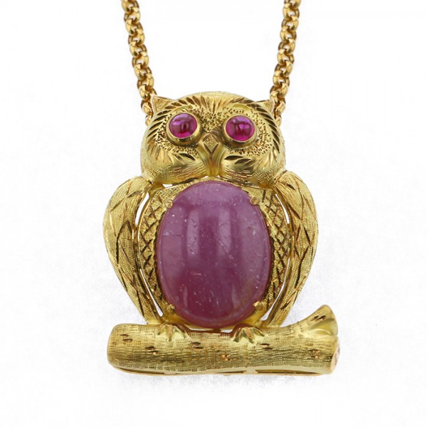 yukizakiselect ProperOther ユキザキセレクトジュエリー OTHER ピンクスターサファイア フクロウ 