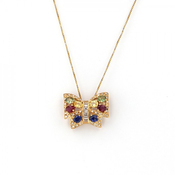 yukizakiselect 適當的其他 柚木﨑精選珠寶 其他 K18黃金 藍寶石 金鑽 項鍊 