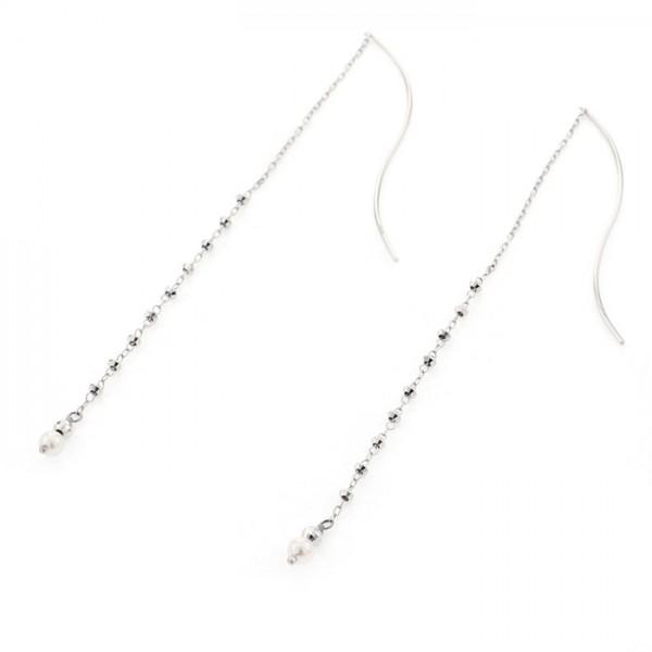 yukizakiselect 珍珠 柚木﨑精選珠寶 珍珠色 白金 珍珠色 耳環 