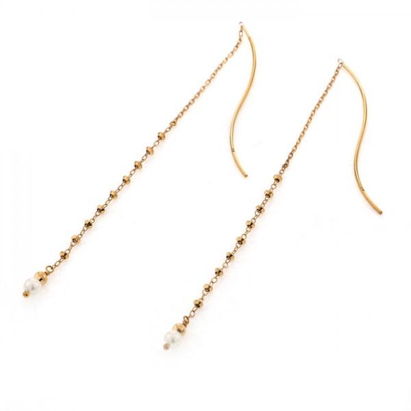 yukizakiselect 珍珠 柚木﨑精選珠寶 珍珠色 黃金 珍珠色 耳環 