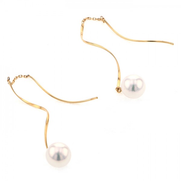 yukizakiselect 珍珠 柚木﨑精選珠寶 珍珠色 黃金 珍珠色 耳環 