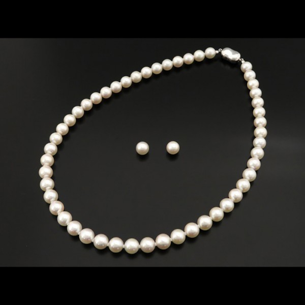 yukizakiselect pearl ユキザキセレクトジュエリー パール オーロラ花珠パールネックレス(8.2mmペアルースセット) 