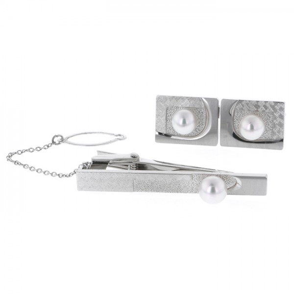 Yukizaki Select pearl Yukizaki Select Jewelry Pearl Silver Pearl Cufflinks and tie pins 