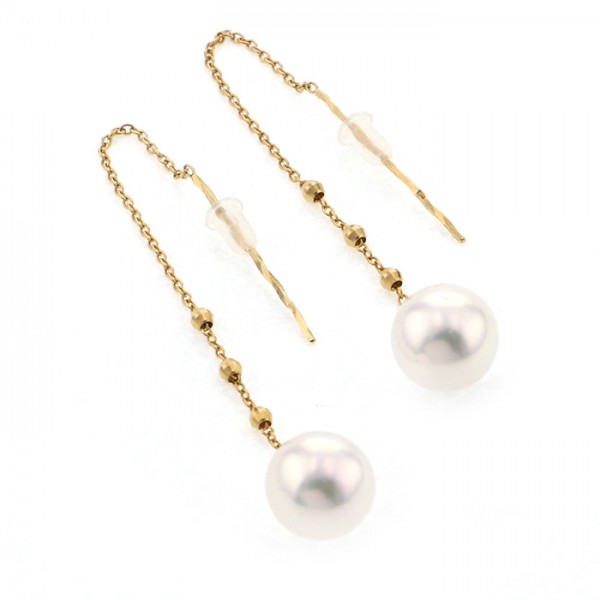 yukizakiselect 珍珠 柚木﨑精選珠寶 珍珠色 黃金 珍珠色 耳環 
