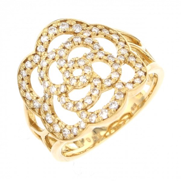 yukizakiselect ProperOther ユキザキセレクトジュエリー OTHER イエローゴールド ダイヤモンド リング フラワー 