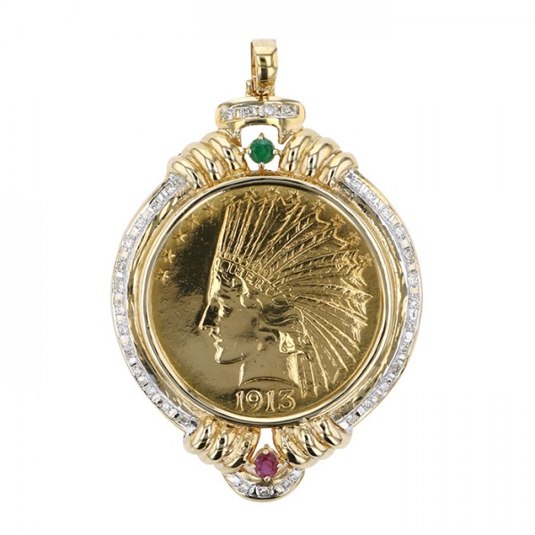 yukizakiselect coin ユキザキセレクトジュエリー コイン イエローゴールド コイン ペンダントヘッド 