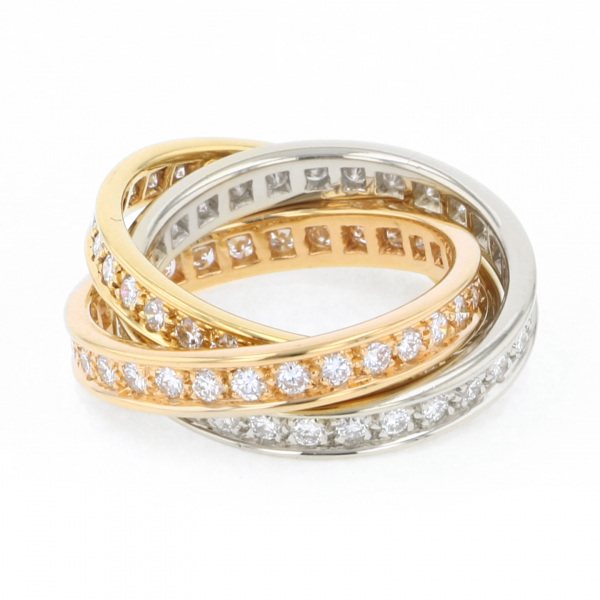 cartier trinity カルティエ トリニティ スリーバングル ダイヤモンドリング #46 