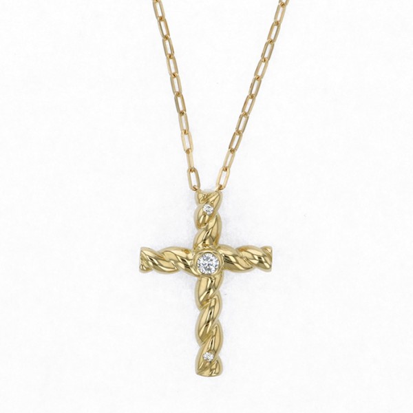 yukizakiselect ProperOther ユキザキセレクトジュエリー OTHER イエローゴールド ダイヤモンド クロス ネックレス 