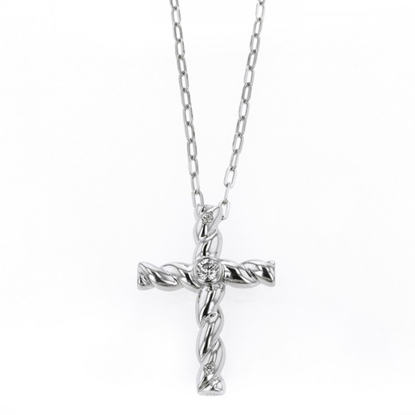 yukizakiselect ProperOther ユキザキセレクトジュエリー OTHER ホワイトゴールド ダイヤモンド クロスネックレス 