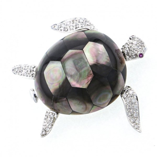 yukizakiselect ProperOther ユキザキセレクトジュエリー OTHER K18ホワイトゴールド シェル ブローチ 