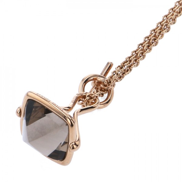 hermes other エルメス ブラウンクォーツ ネックレス 