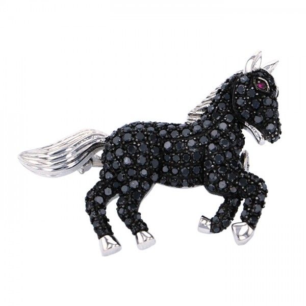 yukizakiselect ProperOther ユキザキセレクトジュエリー OTHER プラチナ ブラックダイヤモンド ブローチ 